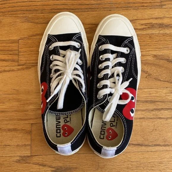 Comme des Garçons CdG PLAY Converse Chuck Taylor All Star Low-Top Sneakers Black - Picture 5 of 8
